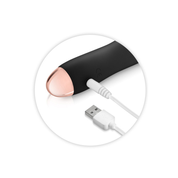 Vibromasseur noir 7 vitesses USB corps ondulé 